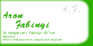aron fabinyi business card